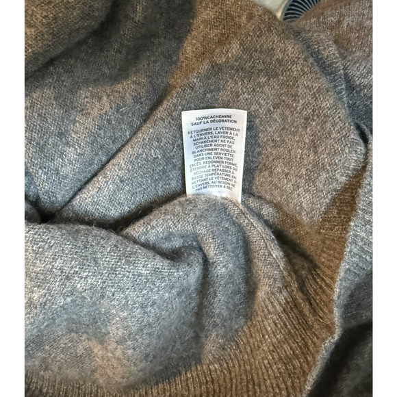 Halogen Cashmere Size 2X Rhinestone Beaded Sequin Stone Gray Sweater Hearts Eye - Picture 3 of 10